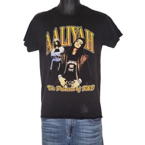 Aaliyah Shirt Womens S Small Black The Princess of R&B Graphic Short Sleeve Tee
